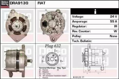 Remy DRA9130 - Генератор www.autospares.lv