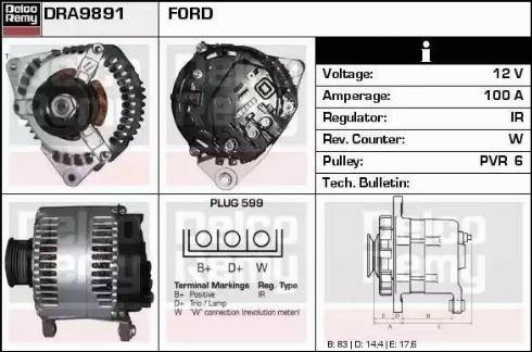 Remy DRA9891 - Ģenerators www.autospares.lv