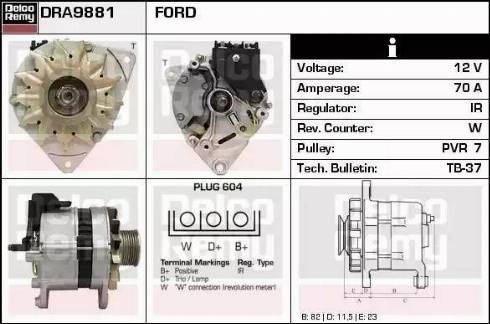 Remy DRA9881 - Генератор www.autospares.lv