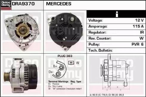 Remy DRA9370 - Генератор www.autospares.lv