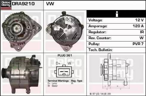 Remy DRA9210 - Генератор www.autospares.lv