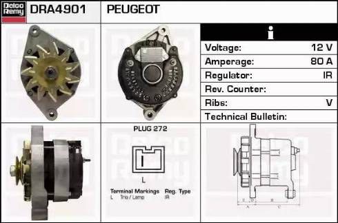 Remy DRA4901 - Генератор www.autospares.lv