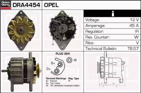 Remy DRA4454 - Генератор www.autospares.lv