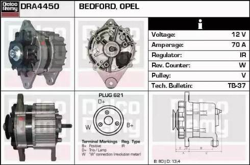 Remy DRA4450 - Генератор www.autospares.lv