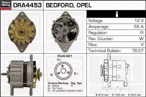 Remy DRA4453 - Генератор www.autospares.lv