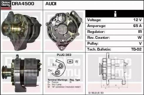 Remy DRA4500 - Генератор www.autospares.lv