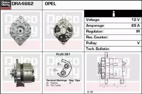 Remy DRA4662 - Генератор www.autospares.lv