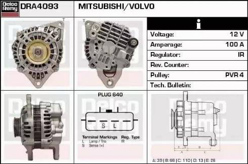 Remy DRA4093 - Alternator www.autospares.lv