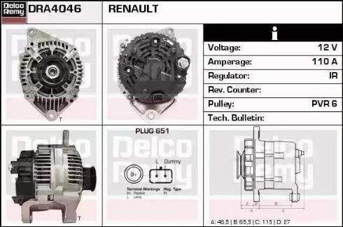 Remy DRA4046 - Ģenerators www.autospares.lv