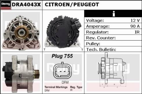 Remy DRA4043X - Генератор www.autospares.lv