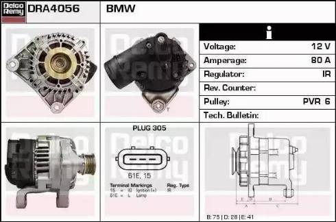 Remy DRA4056 - Генератор www.autospares.lv