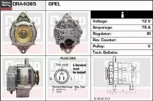 Remy DRA4085 - Генератор www.autospares.lv