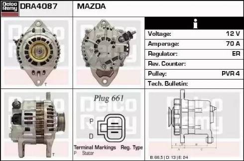 Remy DRA4087 - Ģenerators www.autospares.lv