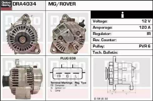 Remy DRA4034 - Генератор www.autospares.lv