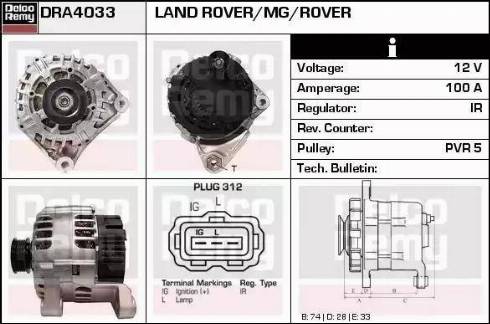 Remy DRA4033 - Генератор www.autospares.lv