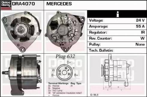 Remy DRA4070 - Генератор www.autospares.lv