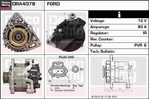 Remy DRA4078 - Генератор www.autospares.lv