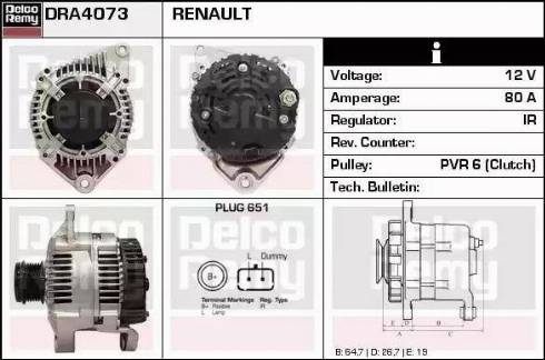 Remy DRA4073 - Ģenerators www.autospares.lv