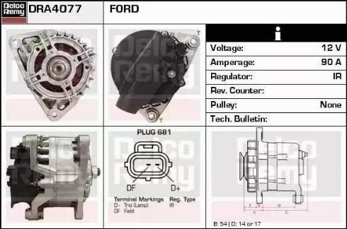 Remy DRA4077 - Генератор www.autospares.lv