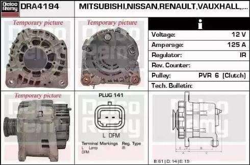 Remy DRA4194 - Генератор www.autospares.lv