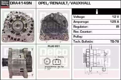 Remy DRA4149N - Генератор www.autospares.lv