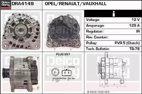 Remy DRA4149 - Генератор www.autospares.lv