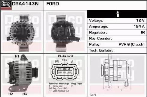 Remy DRA4143N - Ģenerators autospares.lv