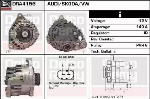 Remy DRA4156 - Alternator www.autospares.lv