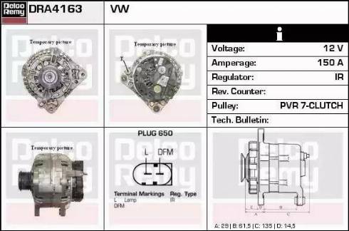 Remy DRA4163 - Ģenerators www.autospares.lv