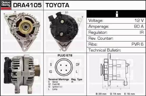 Remy DRA4105 - Ģenerators autospares.lv