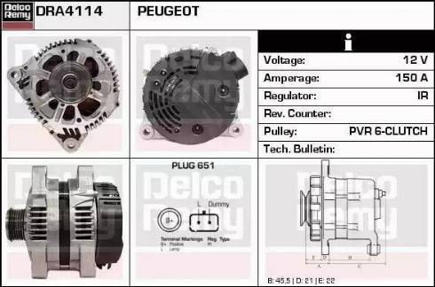 Remy DRA4114 - Ģenerators www.autospares.lv