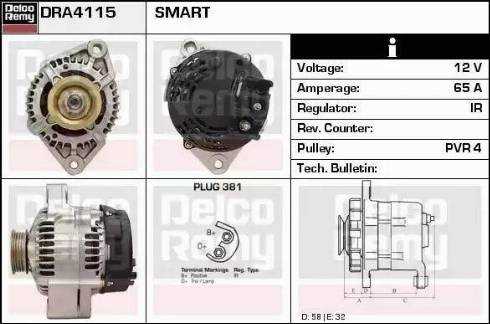 Remy DRA4115 - Генератор www.autospares.lv