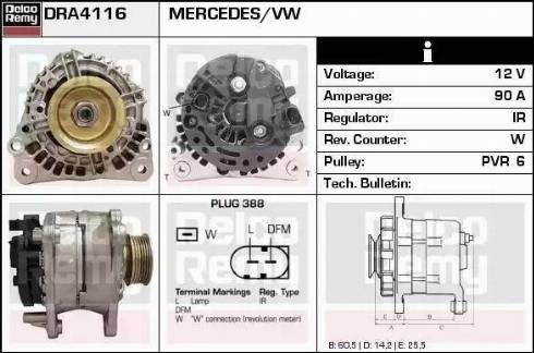 Remy DRA4116 - Генератор www.autospares.lv