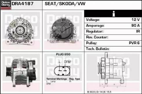 Remy DRA4187 - Ģenerators www.autospares.lv