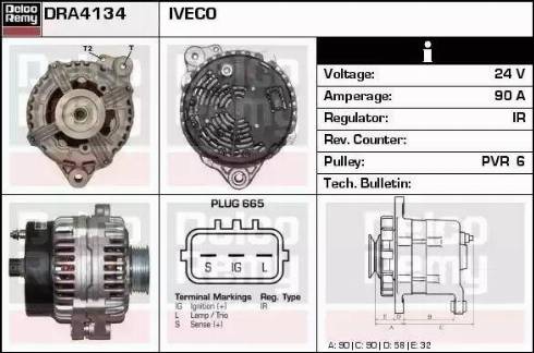 Remy DRA4134 - Генератор www.autospares.lv