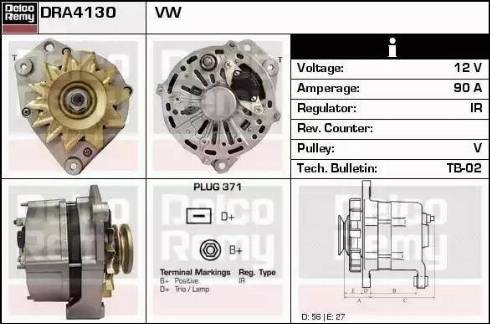 Remy DRA4130 - Генератор www.autospares.lv