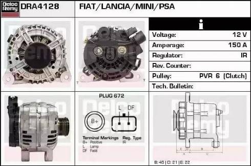 Remy DRA4128 - Генератор www.autospares.lv