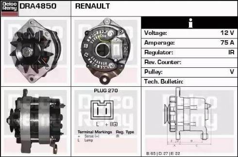 Remy DRA4850 - Alternator www.autospares.lv