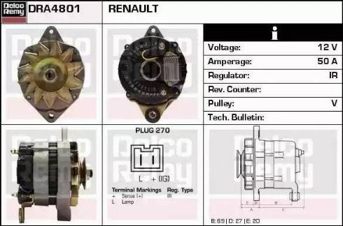 Remy DRA4801 - Генератор www.autospares.lv