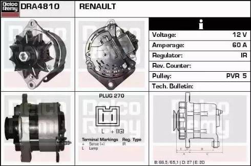 Remy DRA4810 - Генератор www.autospares.lv