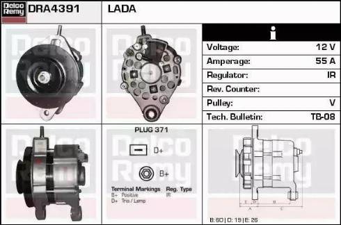 Remy DRA4391 - Генератор www.autospares.lv