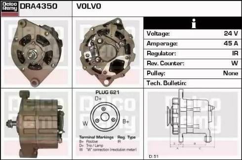 Remy DRA4350 - Alternator www.autospares.lv