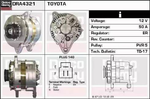 Remy DRA4321 - Генератор www.autospares.lv