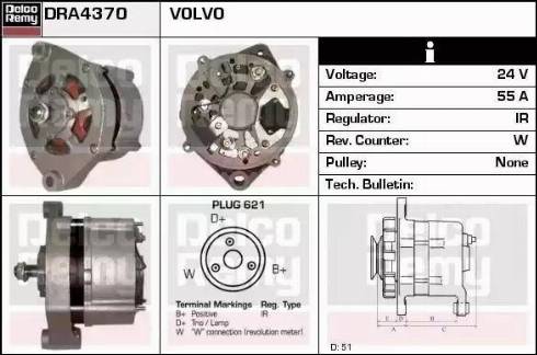 Remy DRA4370 - Alternator www.autospares.lv