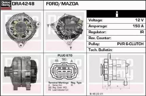 Remy DRA4248 - Alternator www.autospares.lv