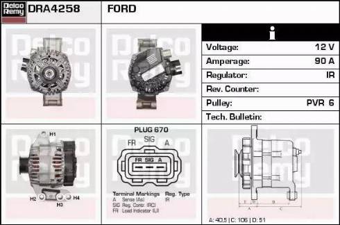 Remy DRA4258 - Ģenerators www.autospares.lv