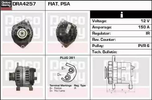 Remy DRA4257 - Генератор www.autospares.lv