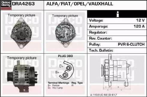 Remy DRA4263 - Генератор www.autospares.lv