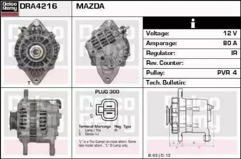 Remy DRA4216 - Генератор www.autospares.lv