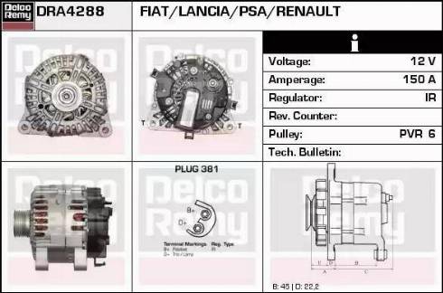 Remy DRA4288 - Ģenerators www.autospares.lv